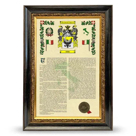Orias Armorial History Framed - Heirloom