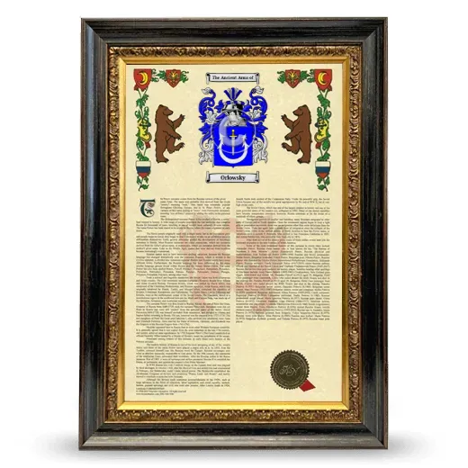 Orlowsky Armorial History Framed - Heirloom