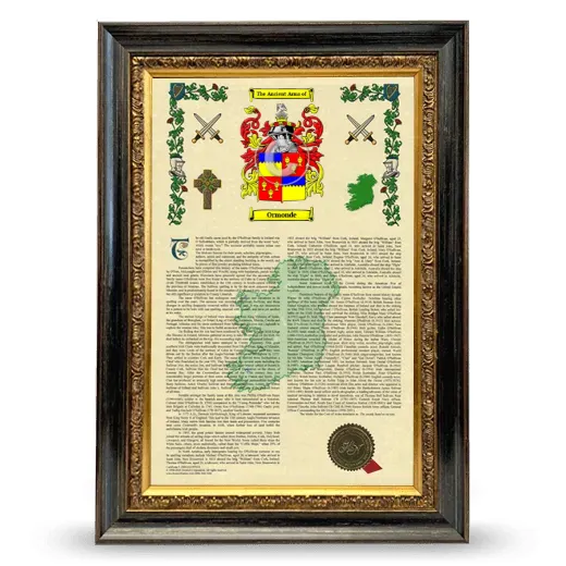 Ormonde Armorial History Framed - Heirloom