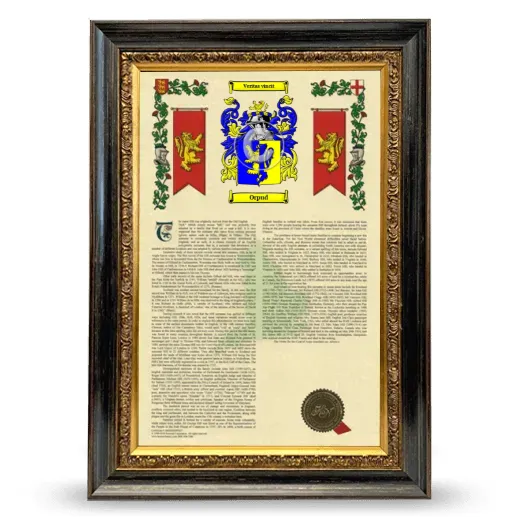 Orpud Armorial History Framed - Heirloom