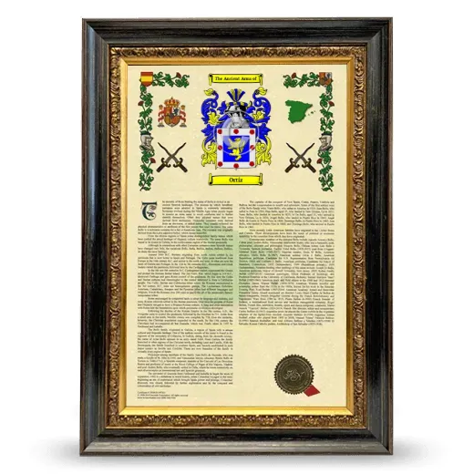 Ortíz Armorial History Framed - Heirloom