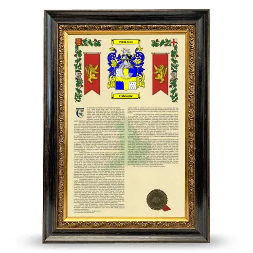Osboorne Armorial History Framed - Heirloom