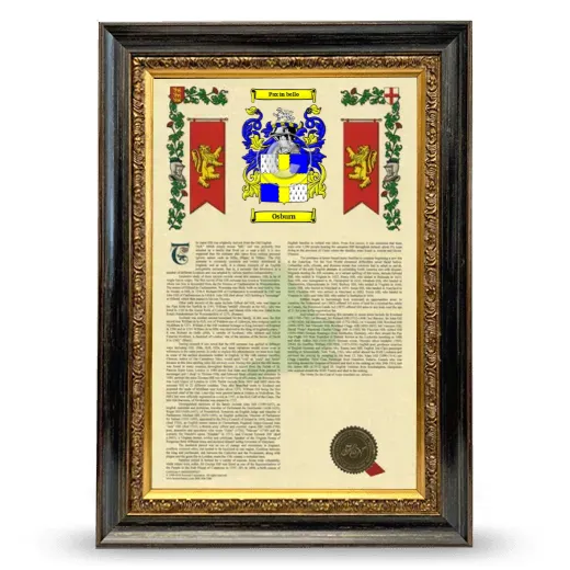 Osburn Armorial History Framed - Heirloom
