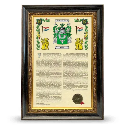 Osses Armorial History Framed - Heirloom