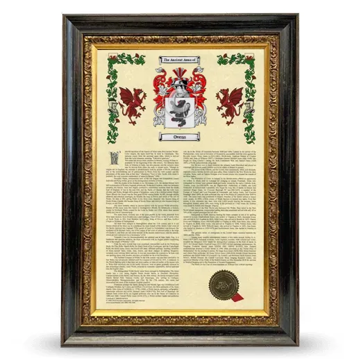 Ovens Armorial History Framed - Heirloom