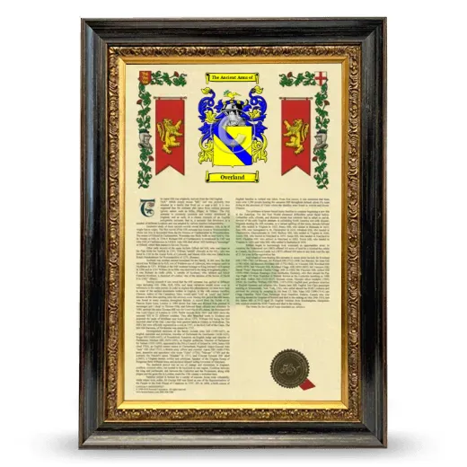 Overland Armorial History Framed - Heirloom