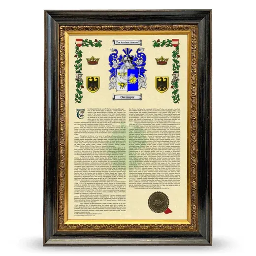 Overmyer Armorial History Framed - Heirloom