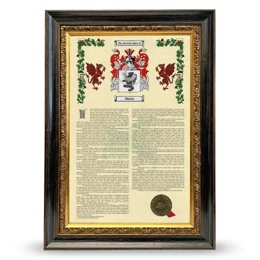 Owem Armorial History Framed - Heirloom