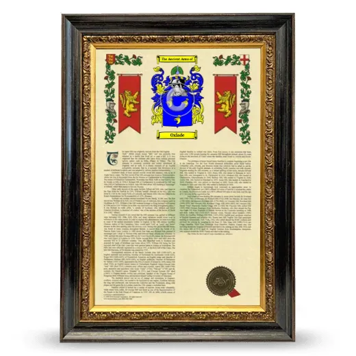 Oxlade Armorial History Framed - Heirloom