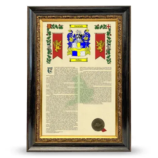 Ozbun Armorial History Framed - Heirloom