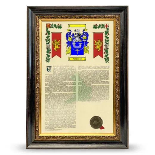 Packwood Armorial History Framed - Heirloom