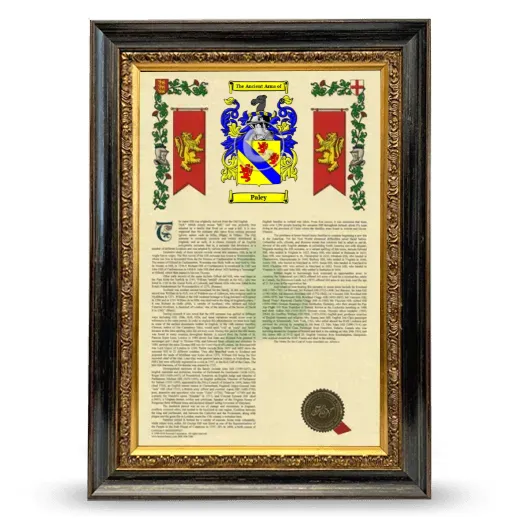 Paley Armorial History Framed - Heirloom