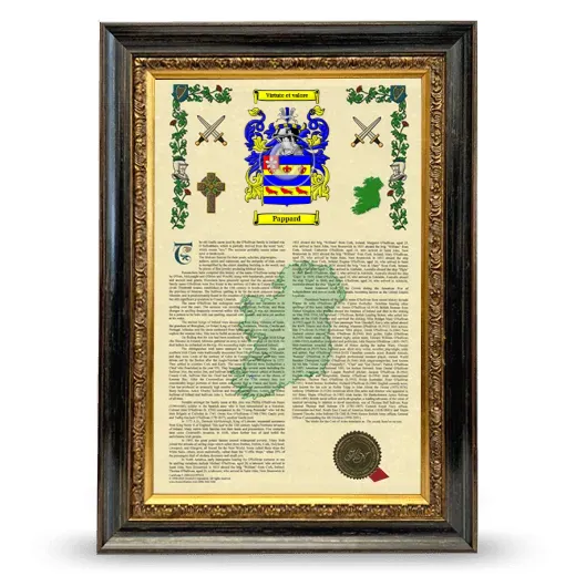 Pappard Armorial History Framed - Heirloom