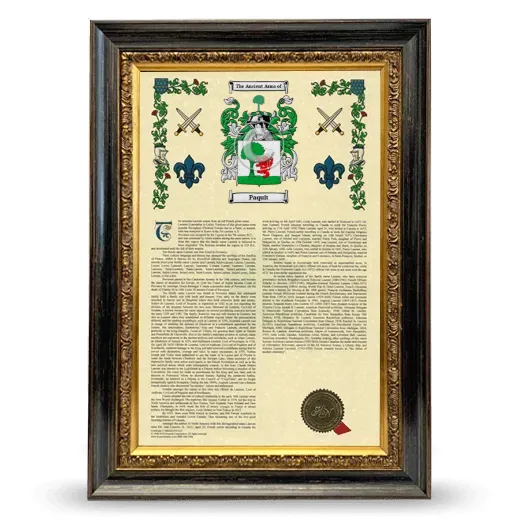 Paquit Armorial History Framed - Heirloom