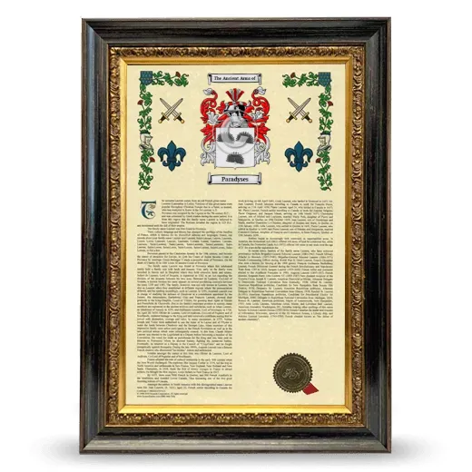 Paradyses Armorial History Framed - Heirloom