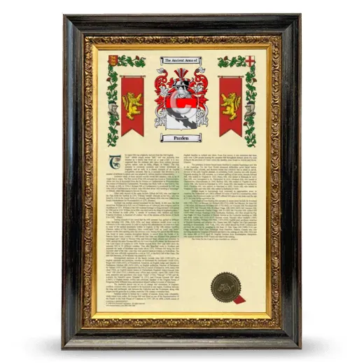 Parden Armorial History Framed - Heirloom