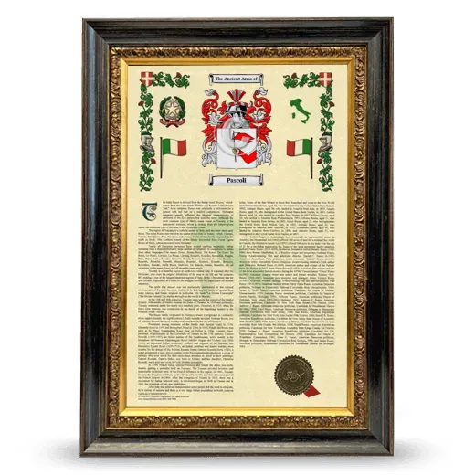 Pascoli Armorial History Framed - Heirloom