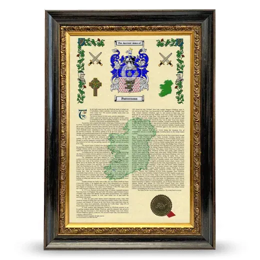 Pattersons Armorial History Framed - Heirloom