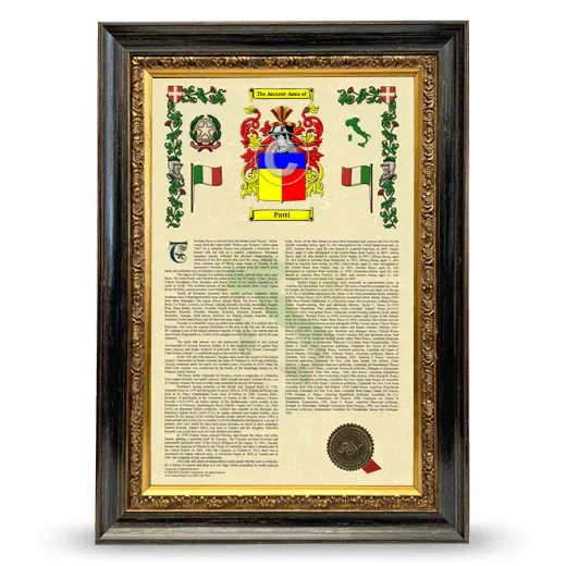 Patti Armorial History Framed - Heirloom