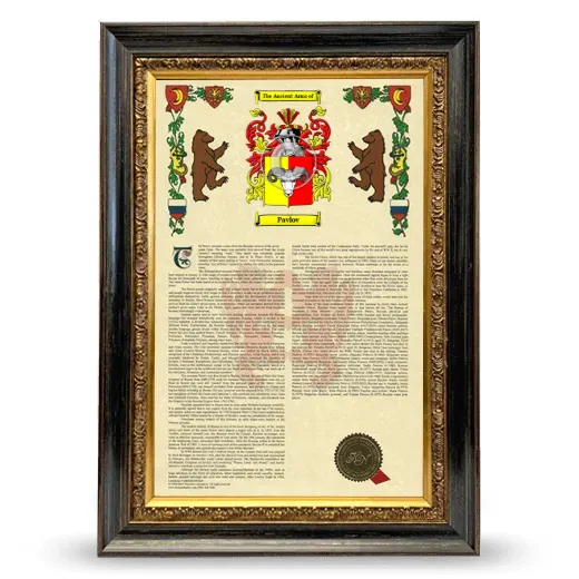 Pavlov Armorial History Framed - Heirloom