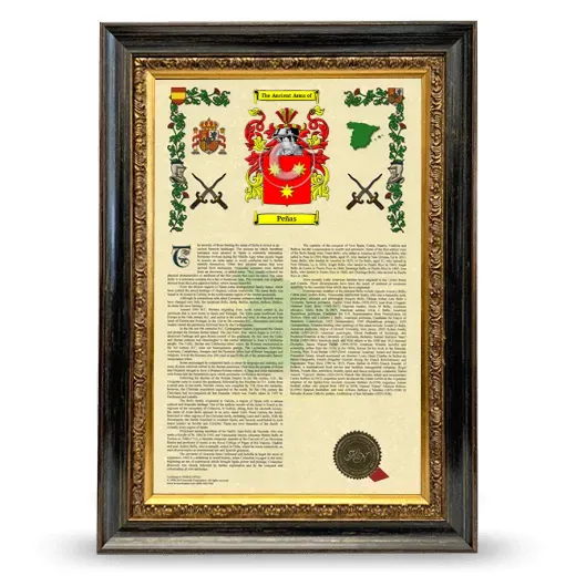 Peñas Armorial History Framed - Heirloom