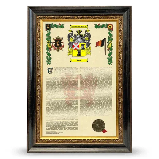 Pede Armorial History Framed - Heirloom