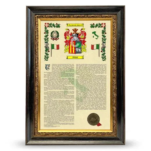 Pelosi Armorial History Framed - Heirloom