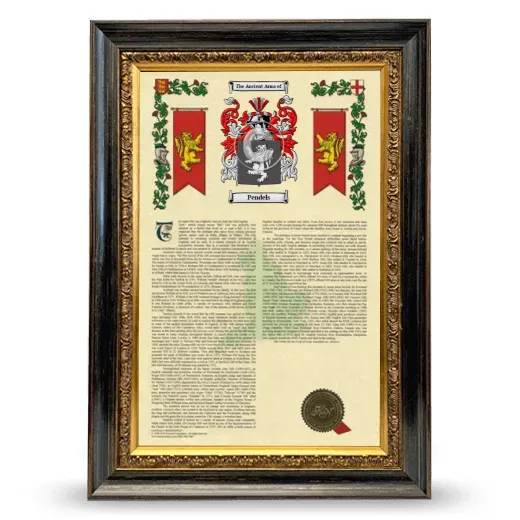 Pendels Armorial History Framed - Heirloom