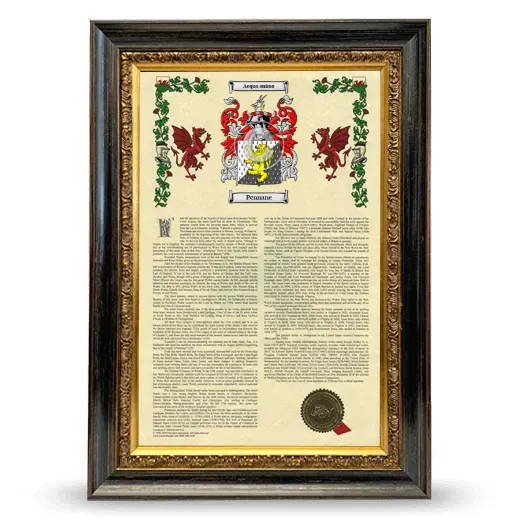Pennane Armorial History Framed - Heirloom
