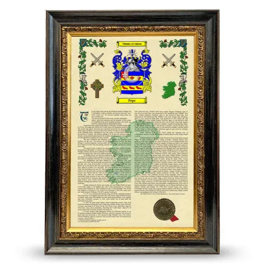 Pepe Armorial History Framed - Heirloom