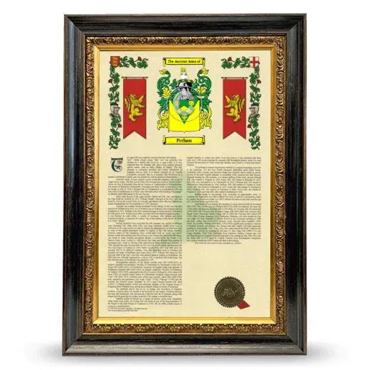 Perhan Armorial History Framed - Heirloom