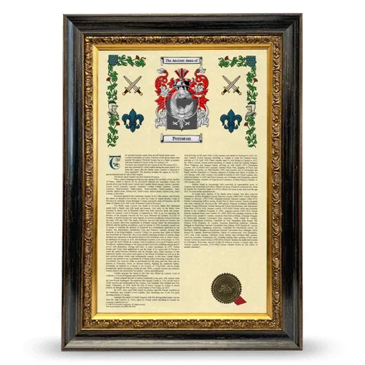 Perroton Armorial History Framed - Heirloom