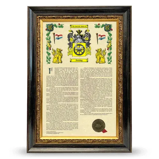 Persing Armorial History Framed - Heirloom