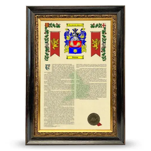 Person Armorial History Framed - Heirloom
