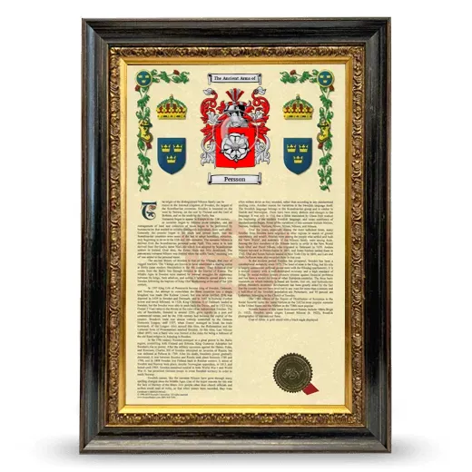 Persson Armorial History Framed - Heirloom