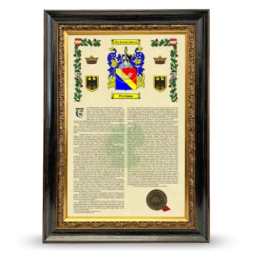 Peterman Armorial History Framed - Heirloom