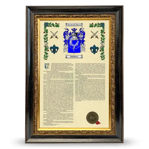 Petitjean Armorial History Framed - Heirloom