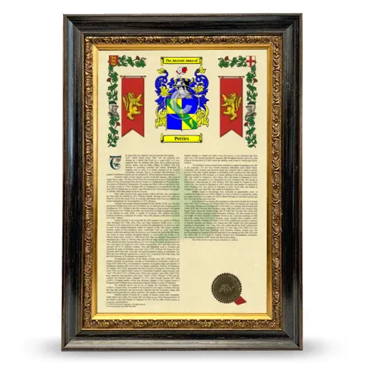 Petties Armorial History Framed - Heirloom