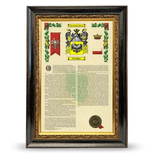 Petzinger Armorial History Framed - Heirloom