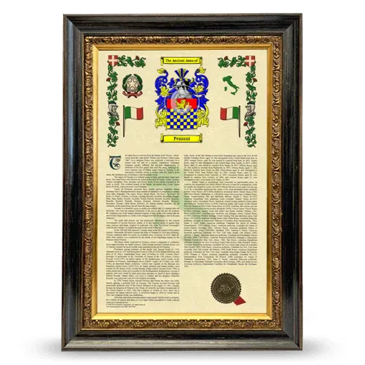 Pezzani Armorial History Framed - Heirloom