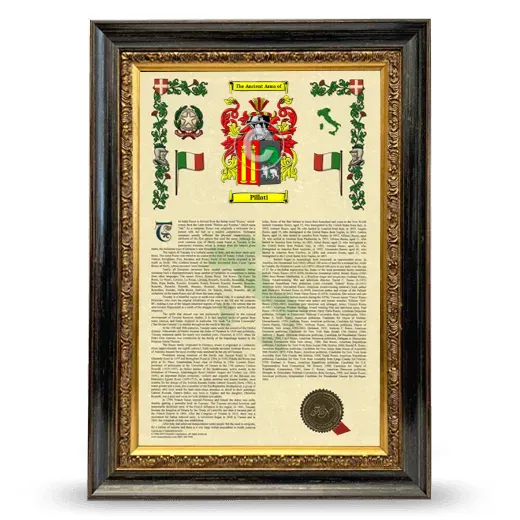 Pillati Armorial History Framed - Heirloom