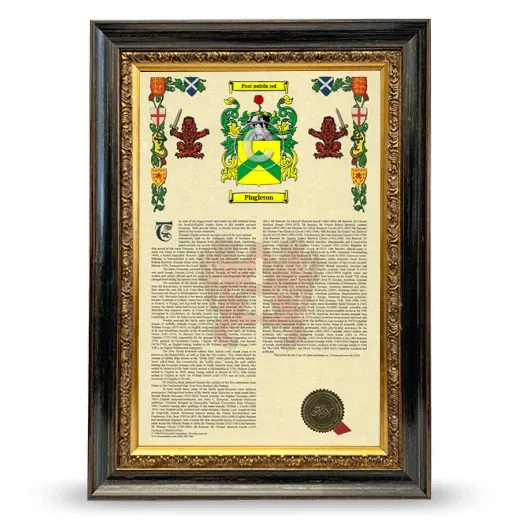 Pingleton Armorial History Framed - Heirloom