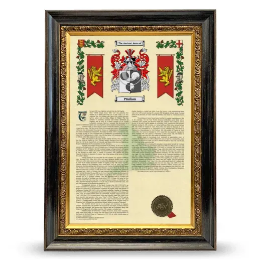 Pinshon Armorial History Framed - Heirloom