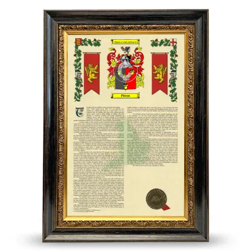 Pitcox Armorial History Framed - Heirloom