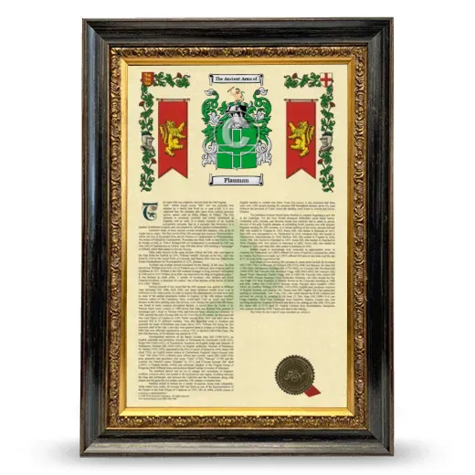 Plauman Armorial History Framed - Heirloom