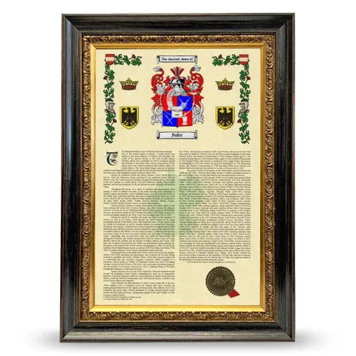 Pofer Armorial History Framed - Heirloom