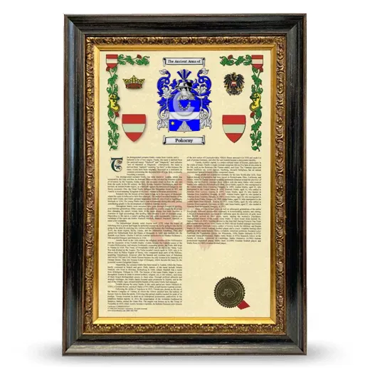 Pokorny Armorial History Framed - Heirloom