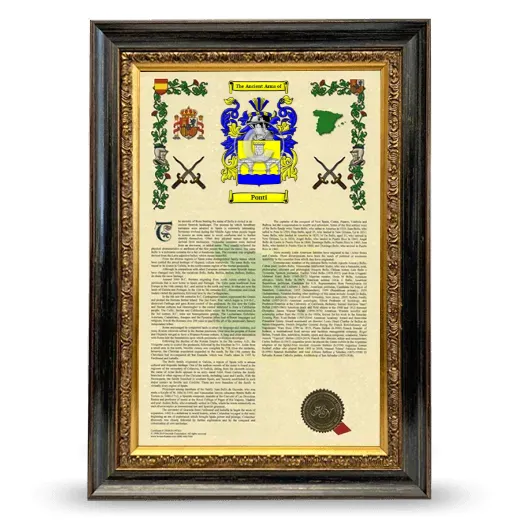 Ponti Armorial History Framed - Heirloom