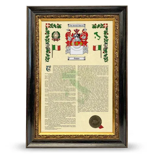 Ponzo Armorial History Framed - Heirloom