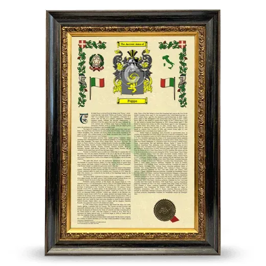 Poppa Armorial History Framed - Heirloom
